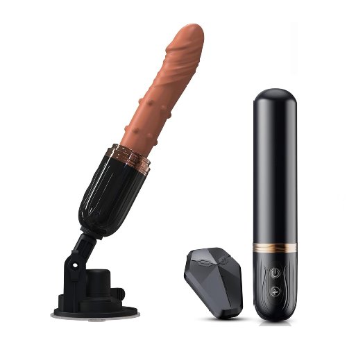 2 In 1 Realistic Dildo Sex Machine Vibrator With 10 Vibrating & 10 Thrusting Modes For Women