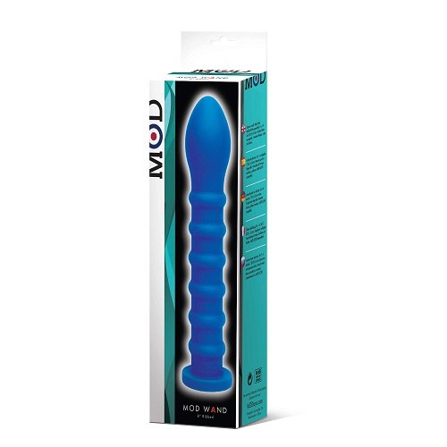 76251: Mod Wand Silicone Blue Ribbed