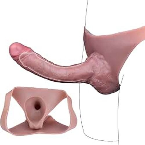 Male Harness Hollow Dildo Enlarge Penis Sleeve