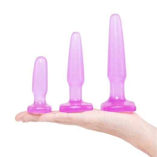 3Pcs Pink Silicone Anal Trainer Kit