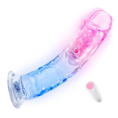 7 Inch Realistic Clear Vibrating G Spot Dildos