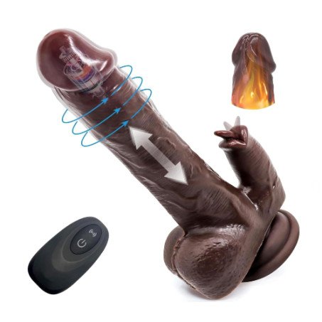 Realistic Vibrating Thrusting Dildo Vibrator Brown Chocolate Dildo For Women