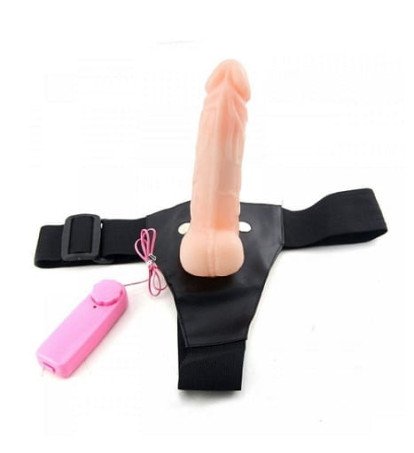 Hollow Strap On Dildo With Vibration & Balls