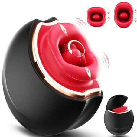 Mouth Biting Rose Vibrator With Tongue Licking