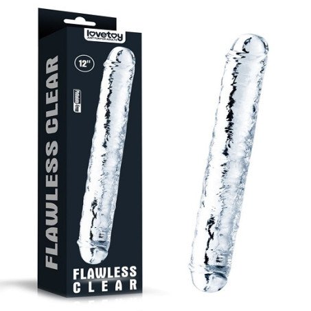 11.8 Clear Jelly Double Dildo With Veins