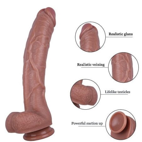 Realistic Large Glans Silicone Dildo